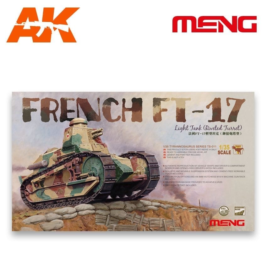 1/35 FRENCH FT-17 LIGHT TANK (RIVETED TURRET)