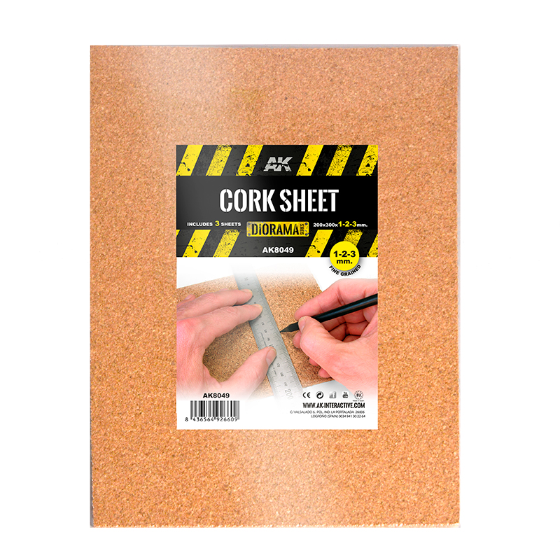 Cork Sheet – FINE grained 200x300x1-2-3mm