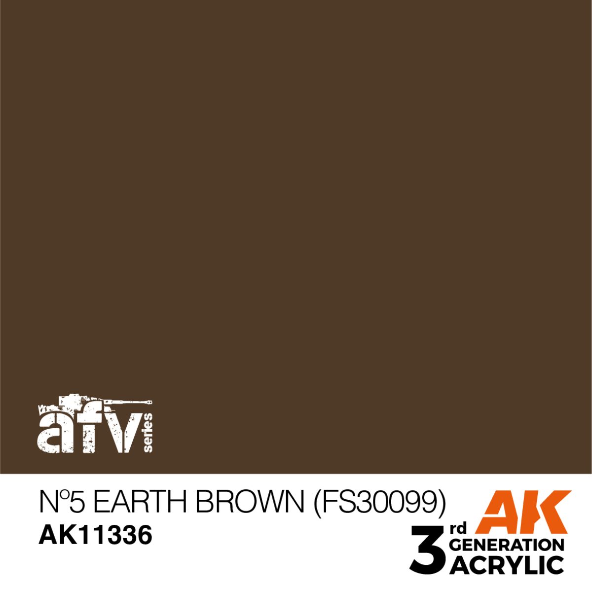 AK Interactive AFV Series Nº5 Earth Brown FS30099 Acrylic Paint 17ml Bottle  