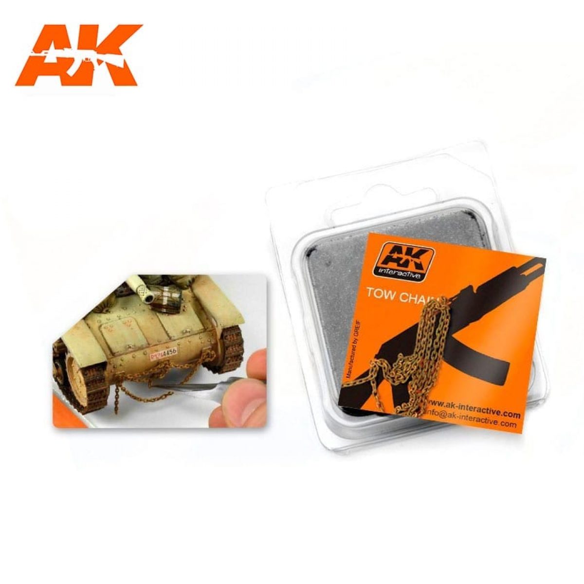 Accessory Miniature Modeling AK Interactive AK230 Rusty Tow Chain Medium 