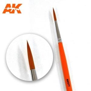 AK Interactive Round Brush 3/0 Synthetic New 
