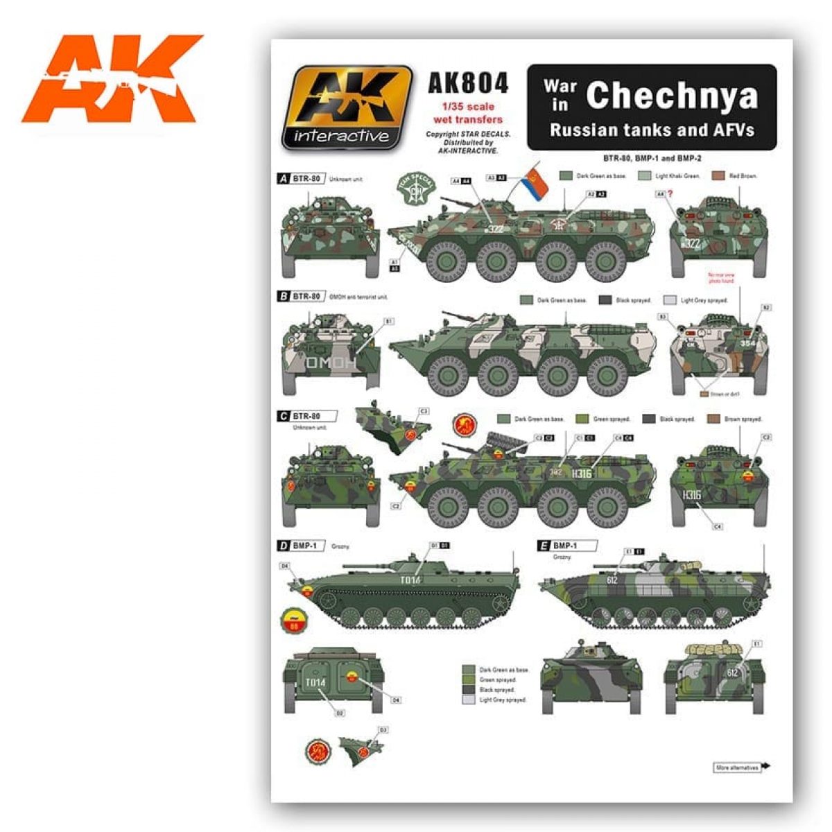 1 sheet 1/35 scale Chechnya War Road Signs  
