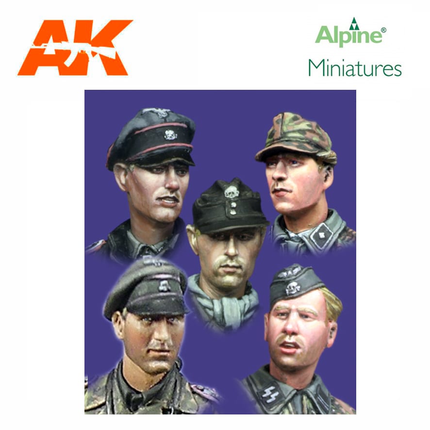Alpine Miniatures – WSS Panzer Crew Heads Set #1 (1/35)