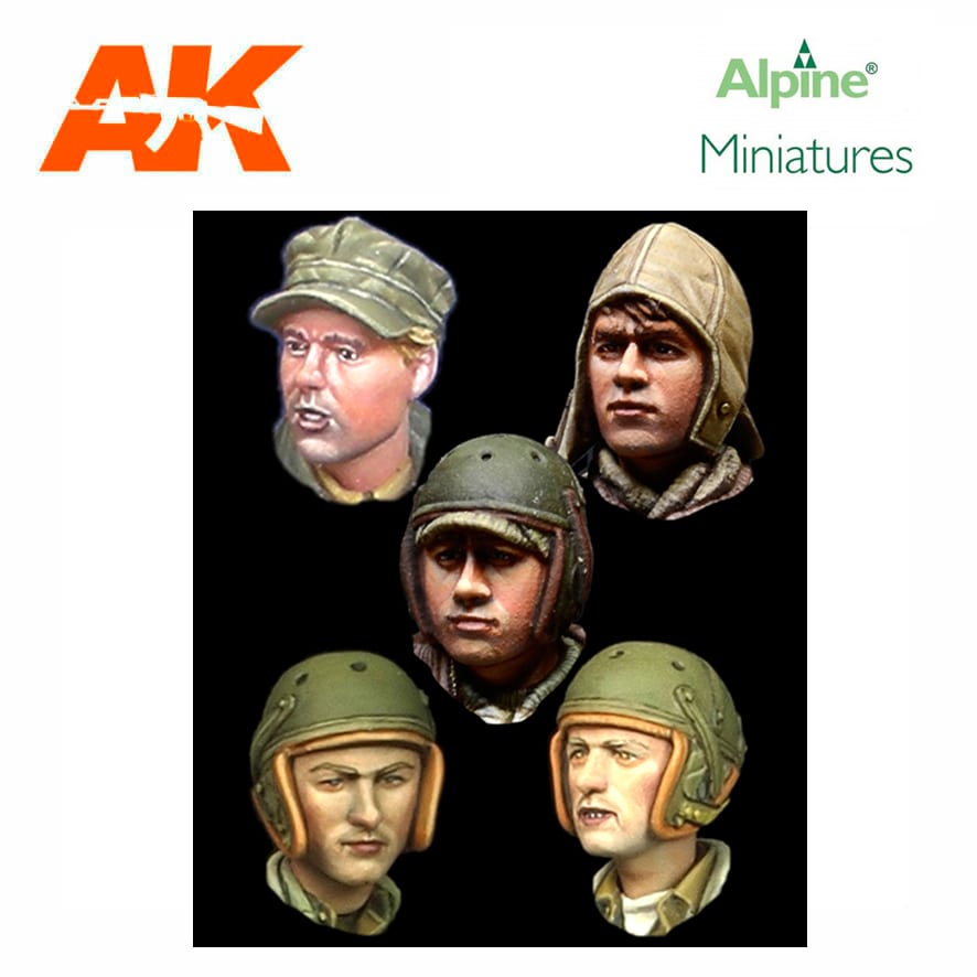 Alpine Miniatures – WW2 US Tanker Head Set (1/35)