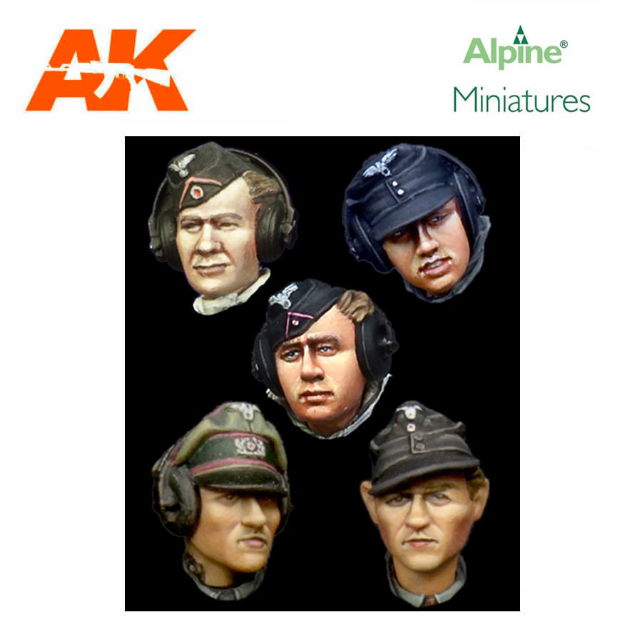 Alpine Miniatures – German Panzer Crew Head Set #1 (1/35)