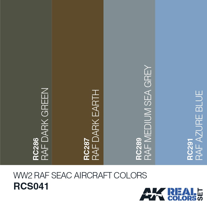 AK Interactive RCS041 Real Colors WW2 RAF SEAC AIRCRAFT COLORS  Lacquer Set 