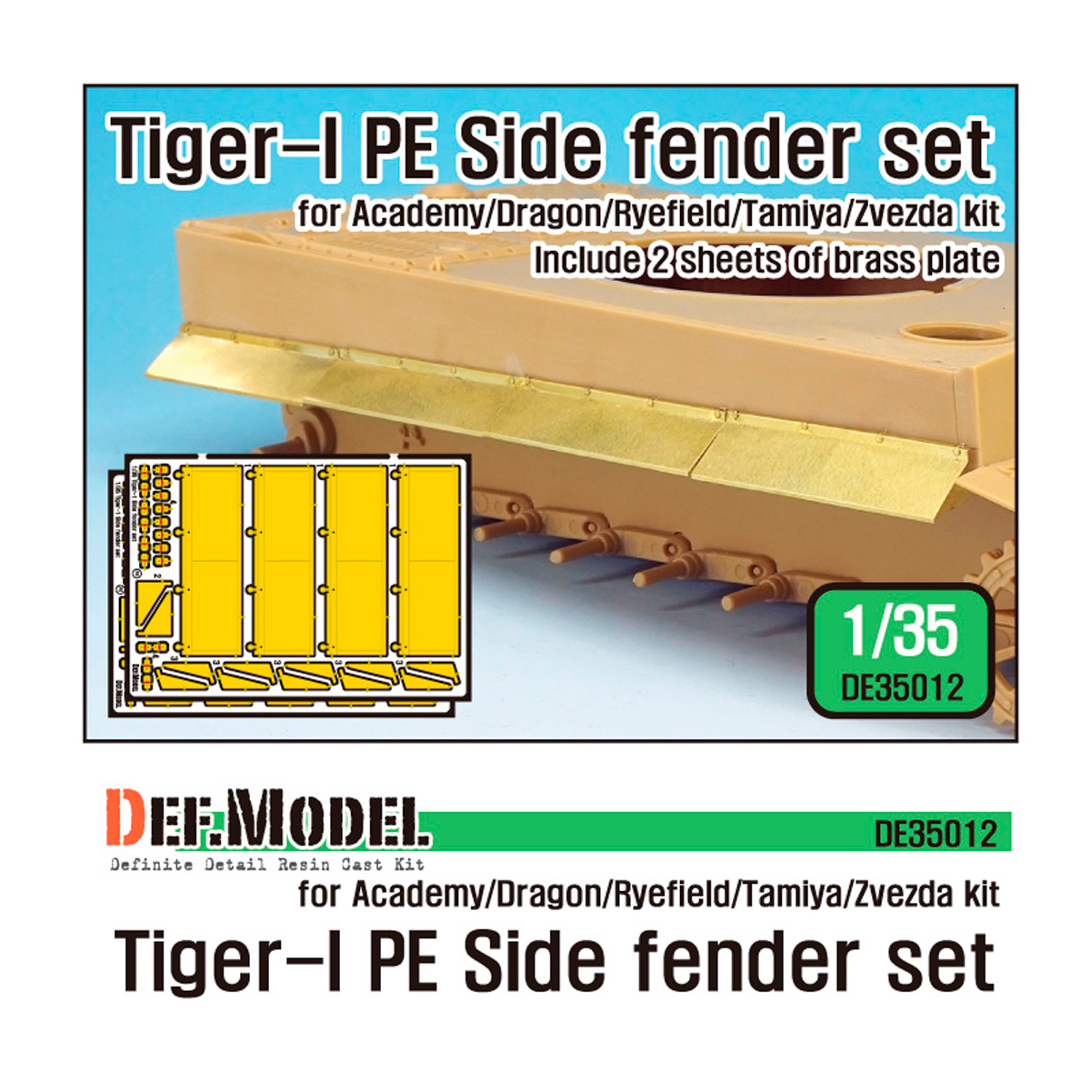Tiger-1 PE Side Fenders set (for Academy/Tamiya/Zvezda 1/35)