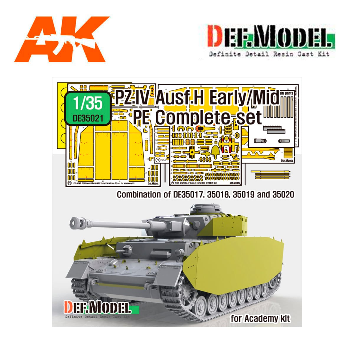 PZ.IV Ausf.H Early/Mid PE complete set (for Academy, ETC 1/35)