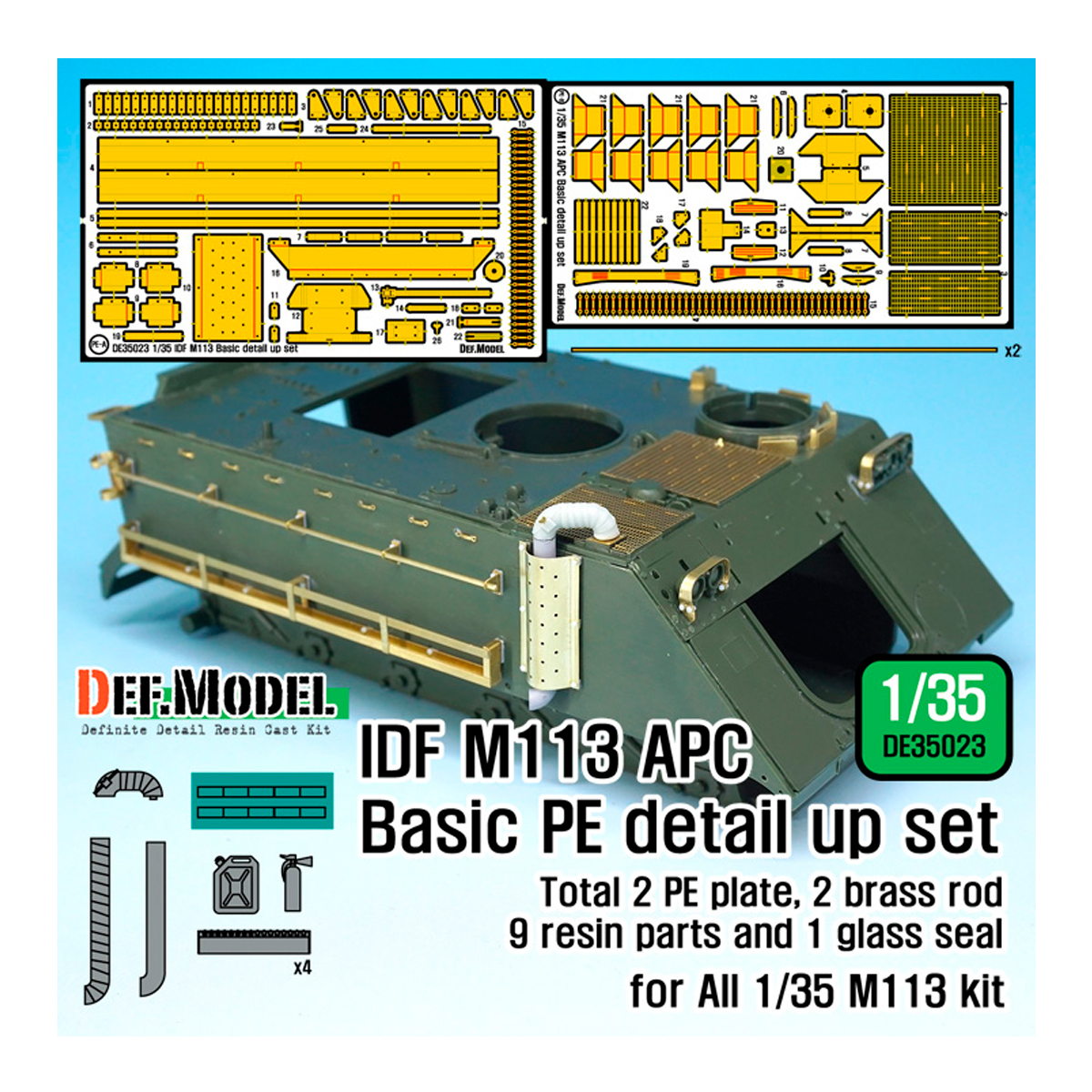 IDF M113 Side basket PE detail up set w/ Exhaust pipe (for 1/35 M113 kit )
