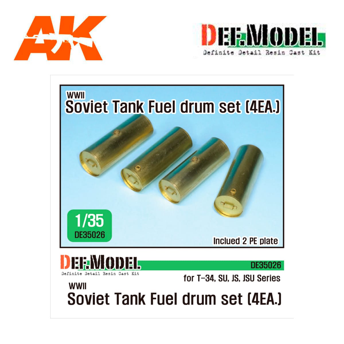 WWII Soviet Tank series Fuel drum set (4EA) (for 1/35 kit)