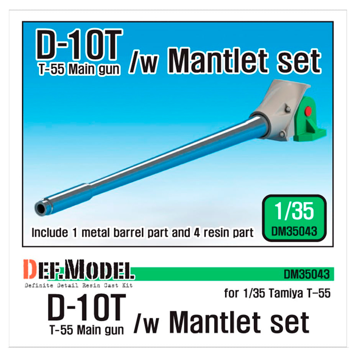 T-54/55 D-10T 100mm metal barrel /w mantlet ( for 1/35 Tamiya T-55A)
