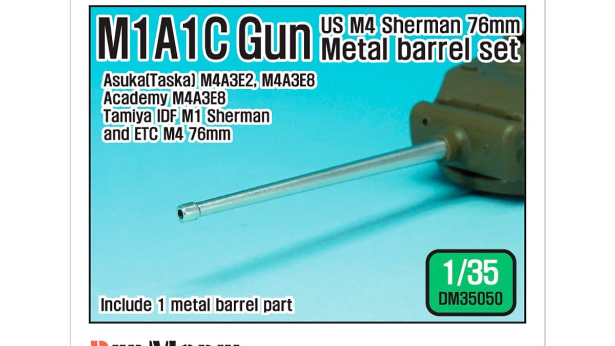LION MARC LM18004 M1A1C 76mm Barrel for Sherman w/Muzzle Protector Ring in 1:48 