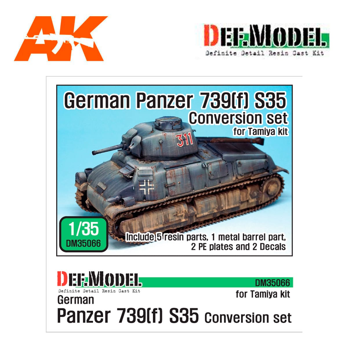 1:35 German Panzer 739 f S35 Conversion set DM35066 DEF.MODEL 