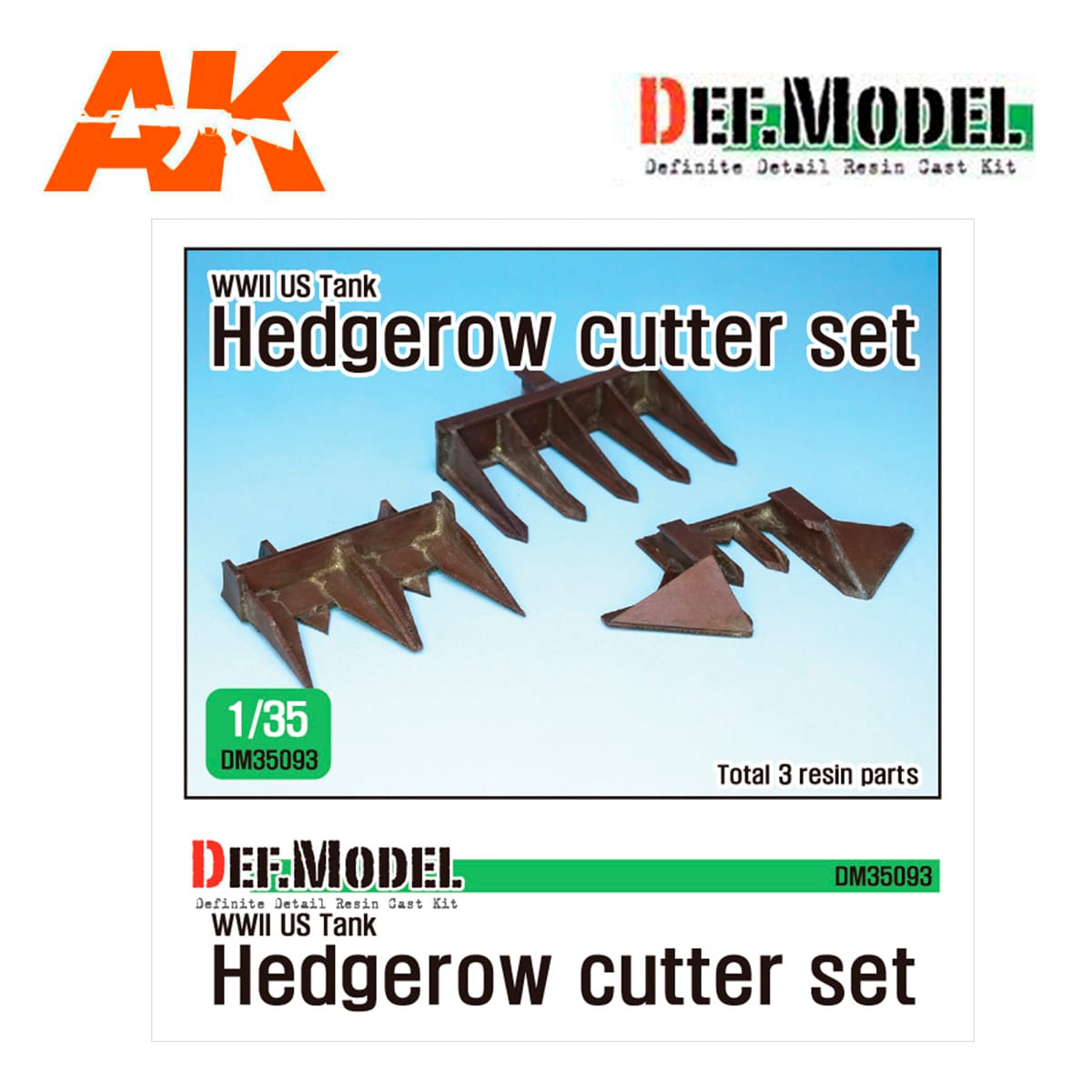WWII US Tank hedgerow cutter set ( for 1/35 Tamiya kit)