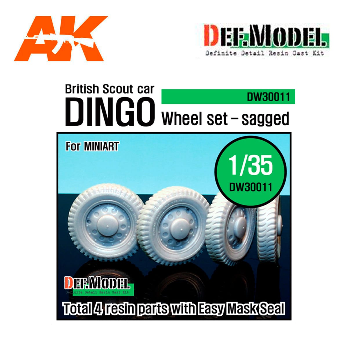 U.K. Dingo Wheel set (for Miniart 1/35)