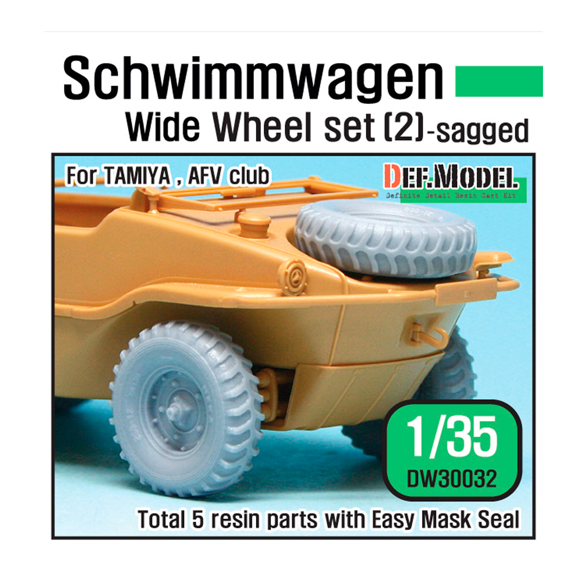 German Schwimmwagen Wide Wheel set 2 – DEKA (for Tamiya 1/35)
