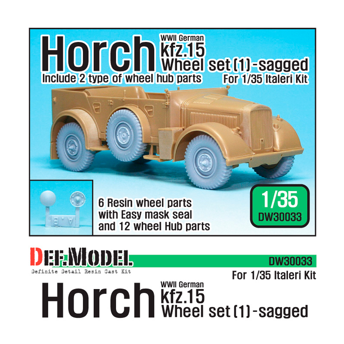 German Horch kfz.15 Wheel set 1 ( for Italeri 1/35)