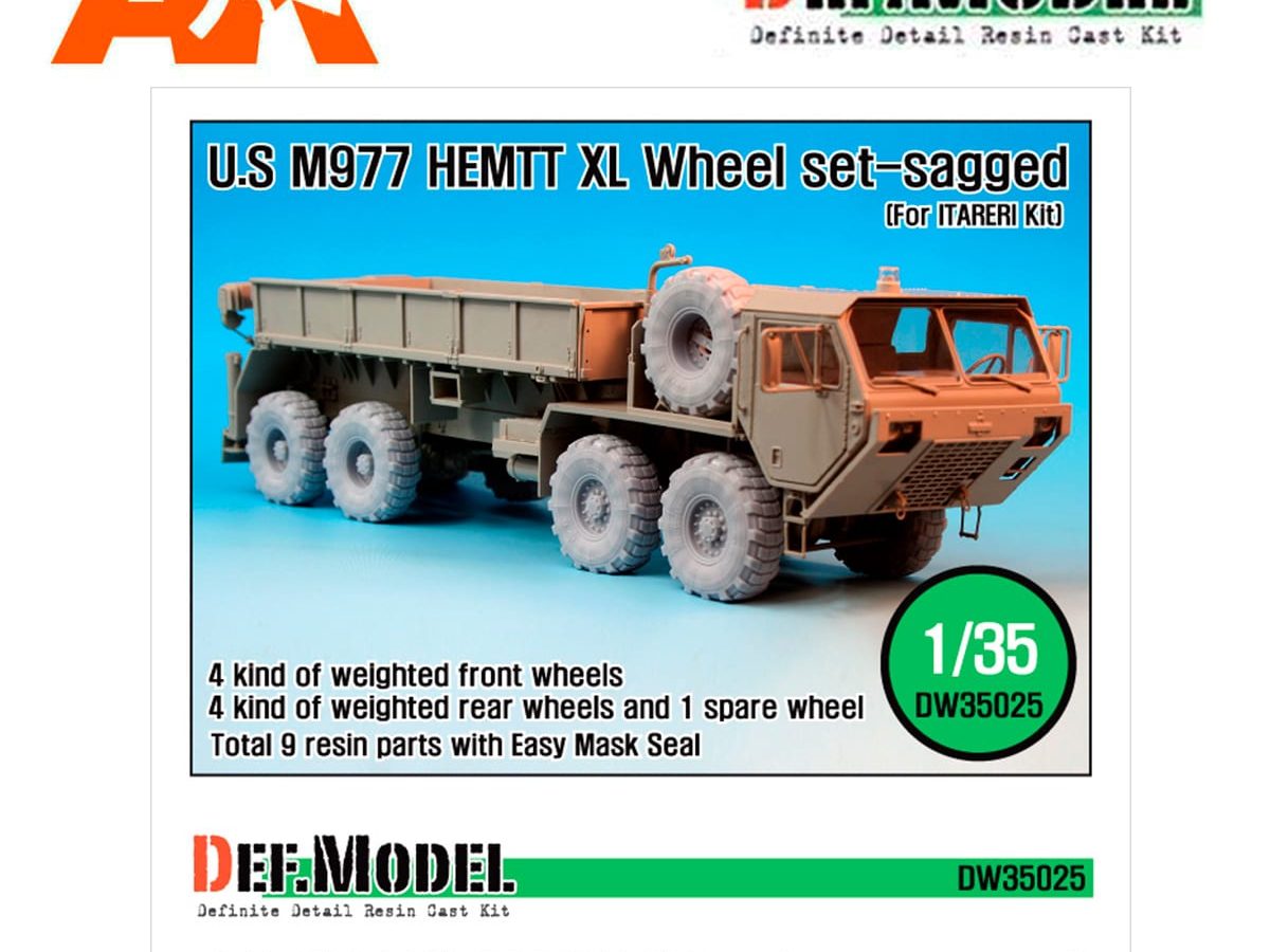 DEF 1:35 M977 HEMTT Micherin "XL" Sagged Wheel set DW35025 MODEL 