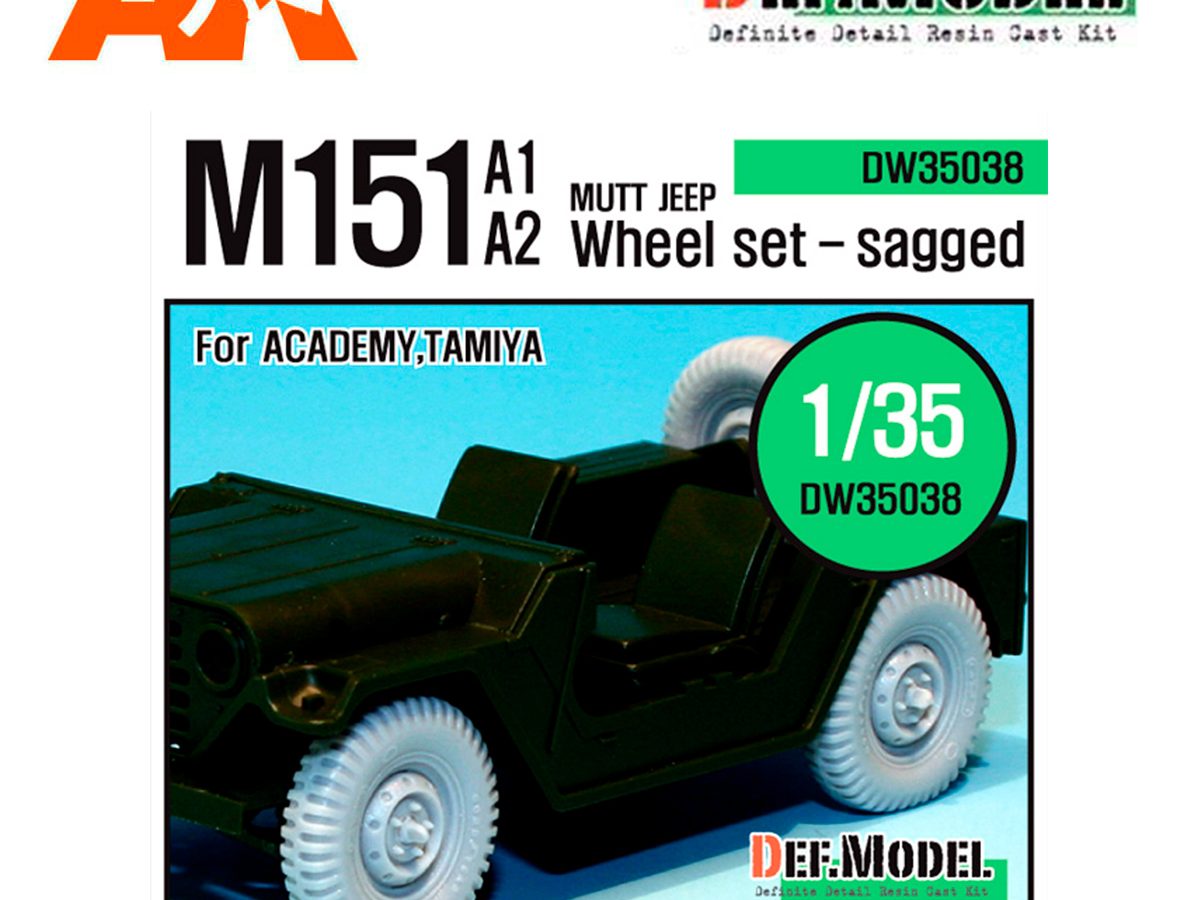 for Academy/Tamiya 1/35, 1:35 DW35038 M151A1/A2 Mutt Jeep Wheel set DEF.MODEL