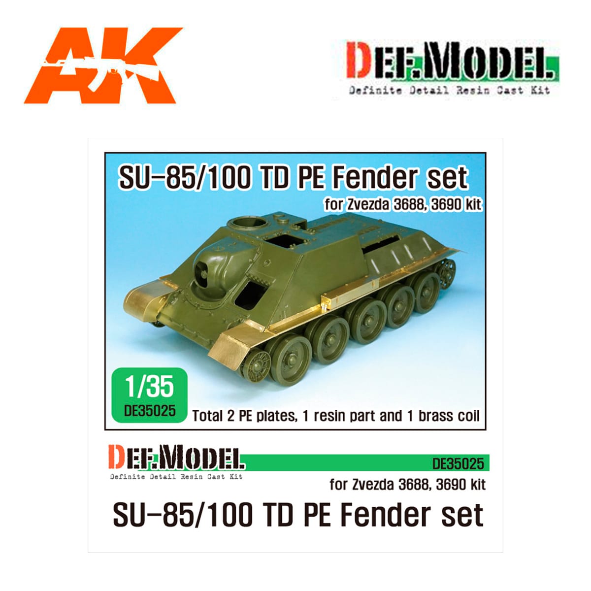 SU-85/100 PE fender set (for Zvezda New 1/35 kit)
