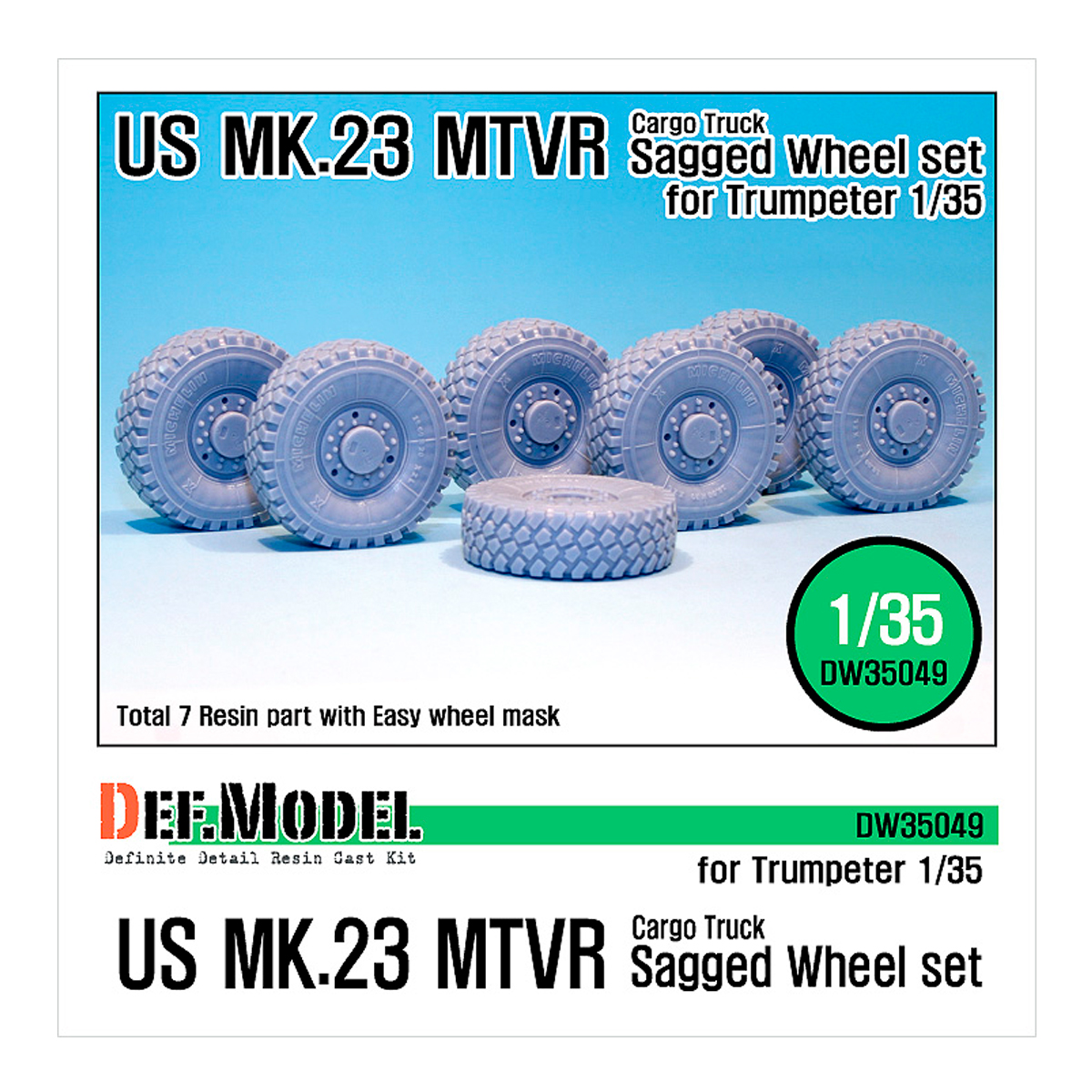 US MK.23 MTVR Sagged Wheel set (for Trumpeter 1/35)