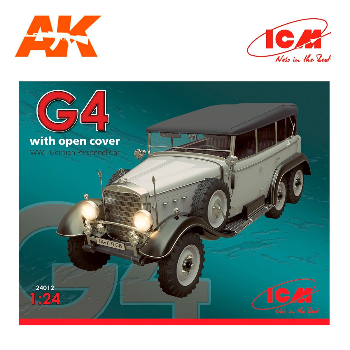 Typ G4 with open cover, WWII German Personnel Car 1/24
