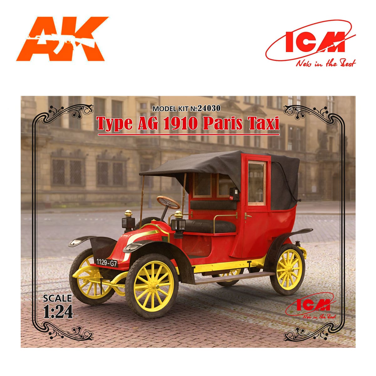 Type AG 1910 Paris Taxi (100% new molds) 1/24