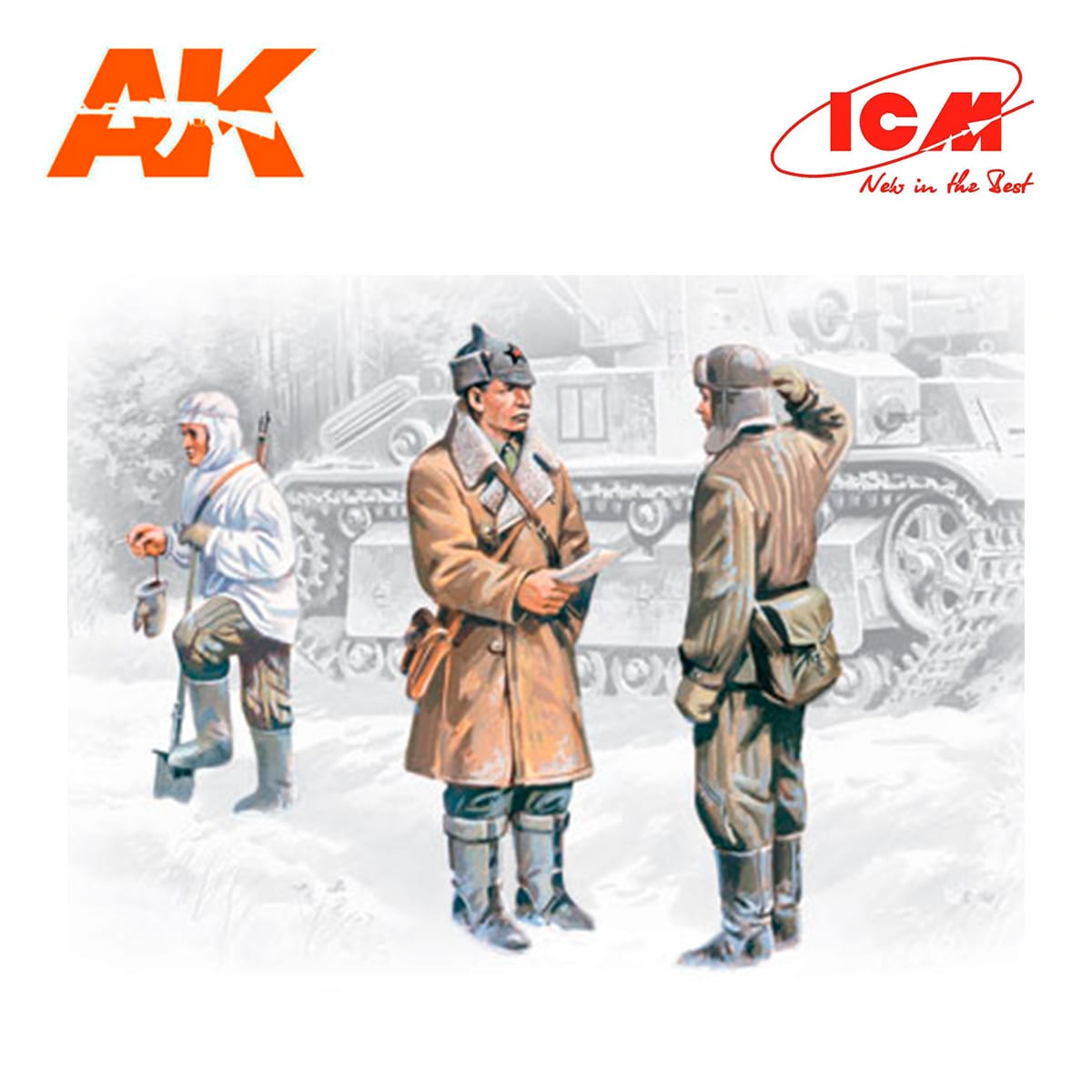 Red Army Infantry (1939-1942) (3 figures – officer, 2 soldiers) 1/35