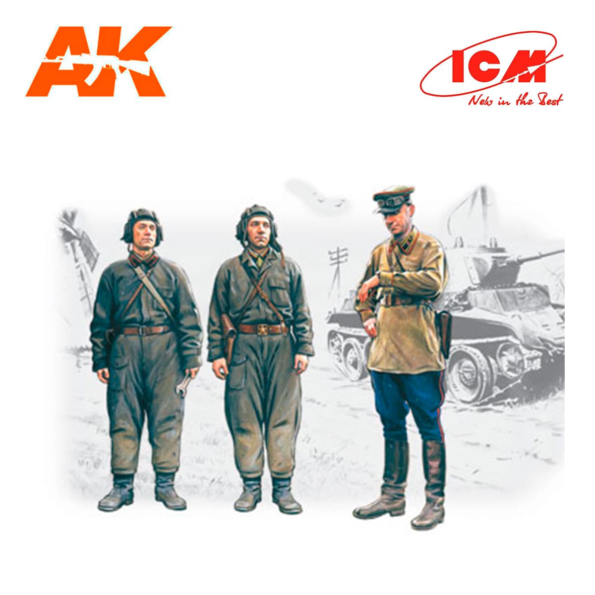 Buy Soviet Tank Crew (1939-1942) (3 figures - 1 officer, 2 tankmen) 1/35  online for9,50€ | AK-Interactive