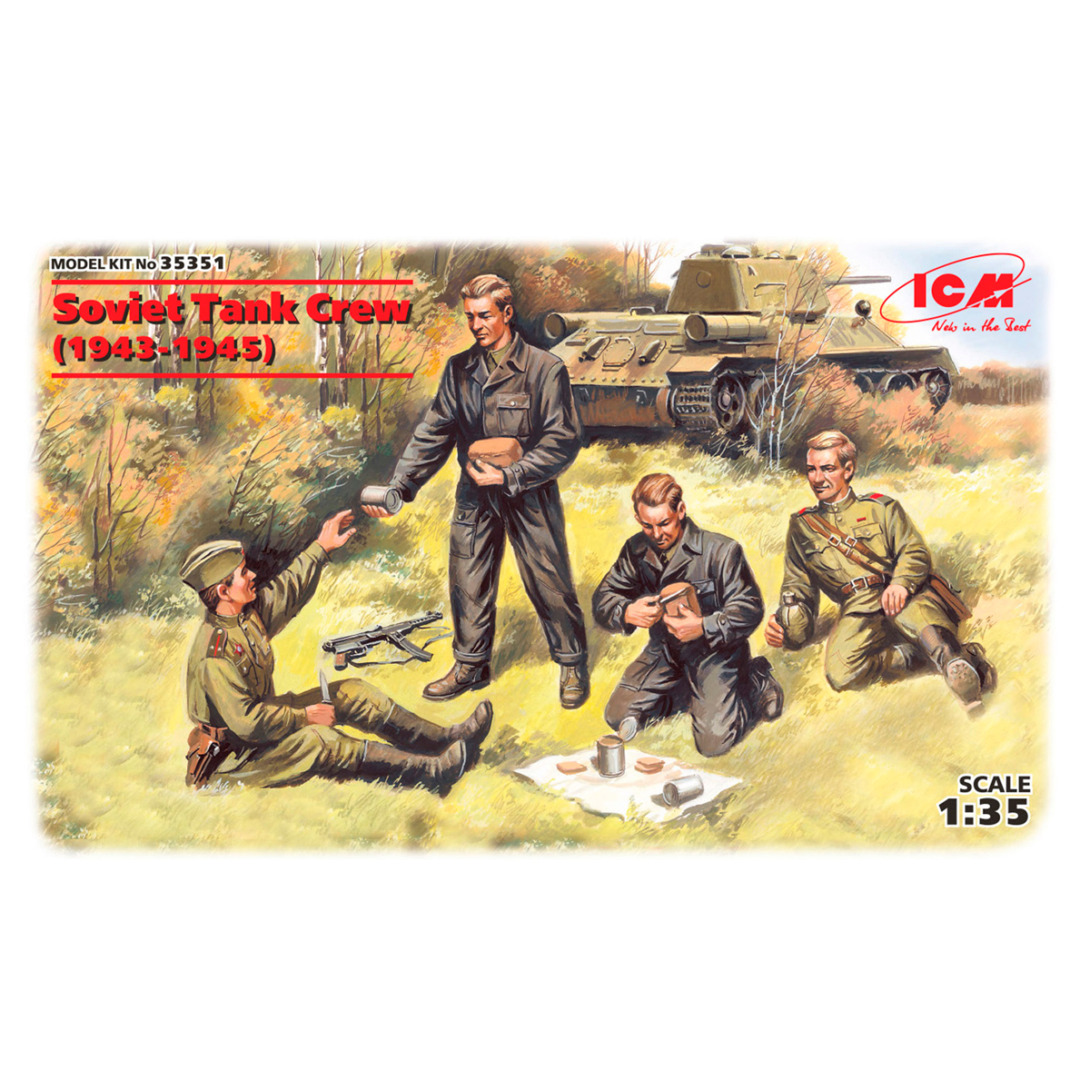 Soviet Tank Crew (1943-1945) (4 figures – 2 officers, 2 tankmen) 1/35