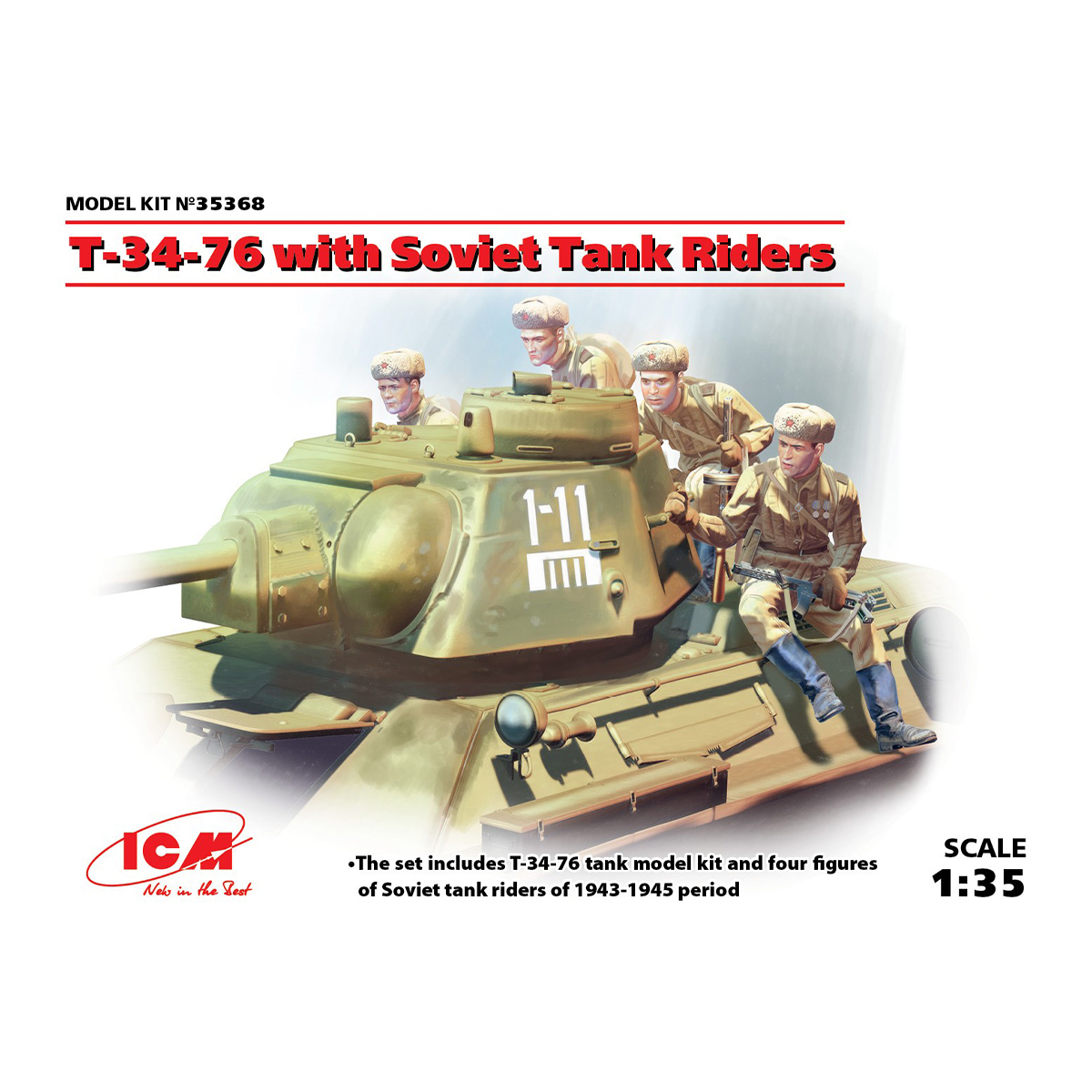 T-34-76 with Soviet Tank Riders 1/35