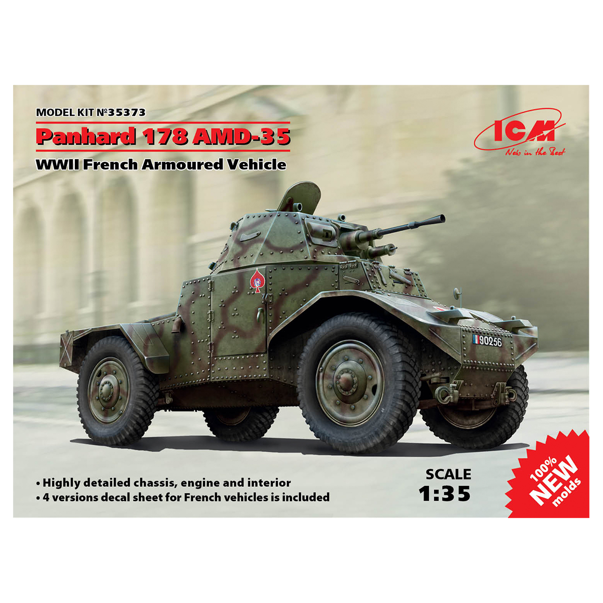 Panhard 178 AMD-35, WWII French Armoured Vehicle (100% new molds) 1/35