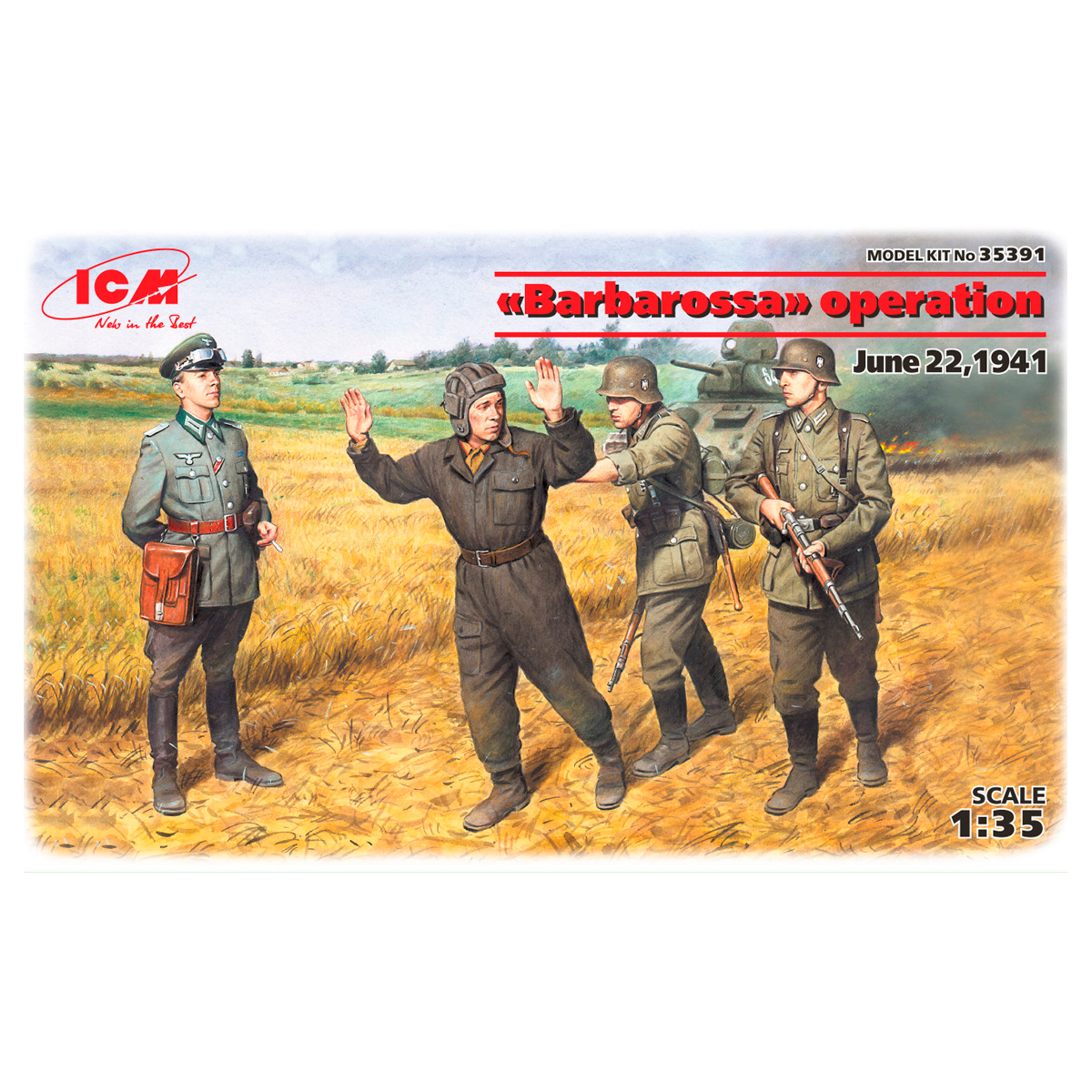 “Barbarossa” operation, June 22,1941 (4 figures – 1 german officer, 2 german soldiers, 1 captured soviet tankman) 1/35