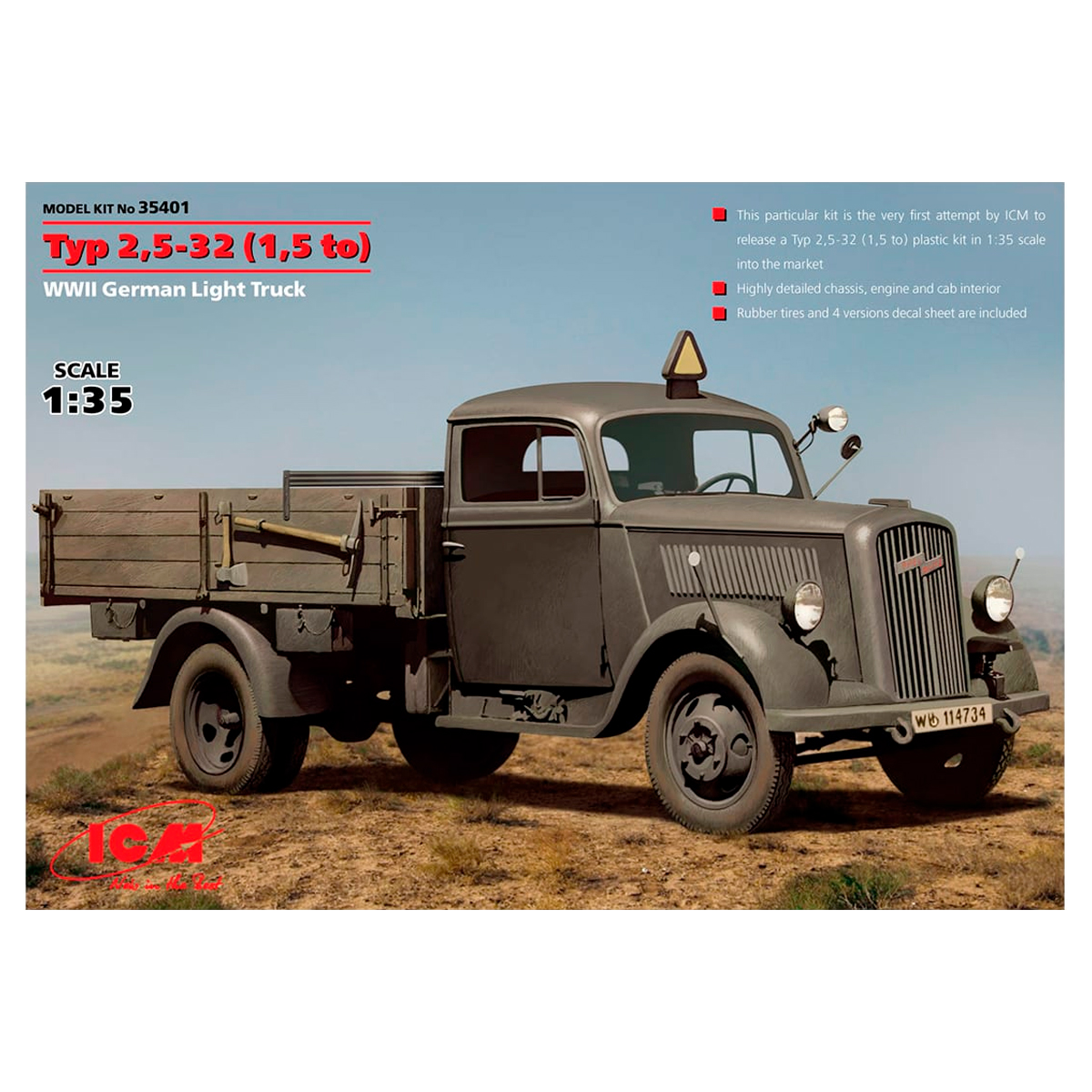 Typ 2,5-32 (1,5 to), WWII German Light Truck 1/35