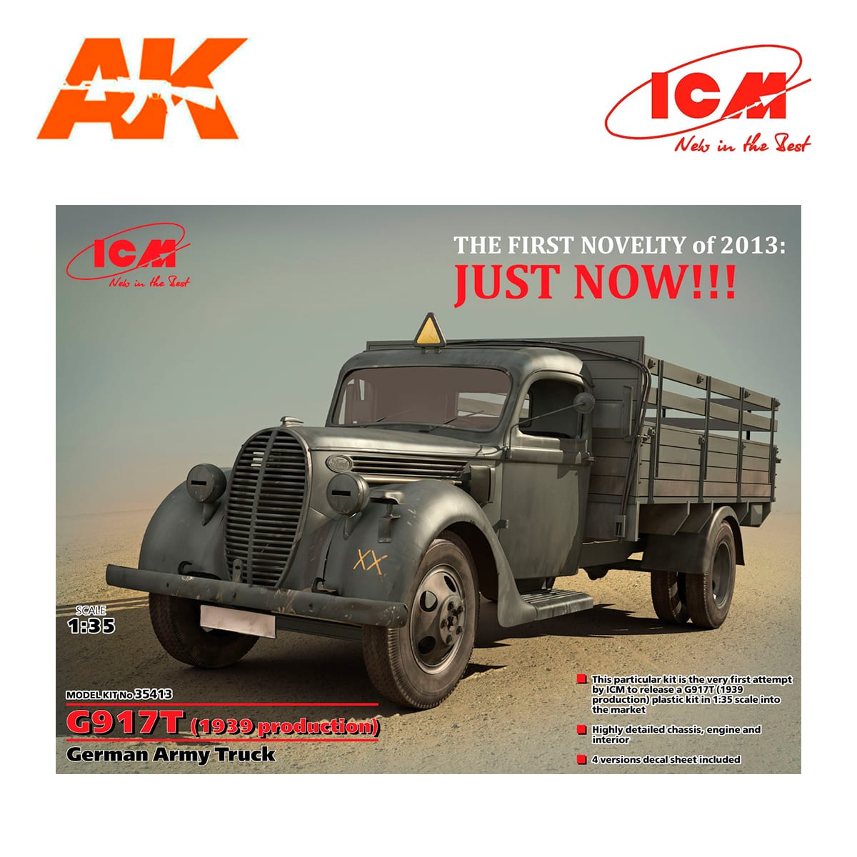 1939 Production ICM 35413 G917t WWII German Army Truck Plastic Model Kit for sale online