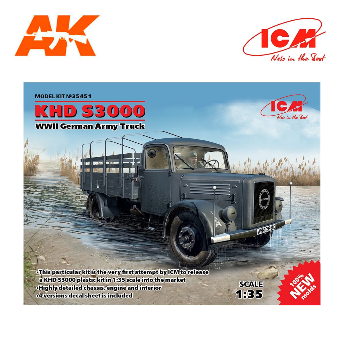 KHD S3000, WWII German Army Truck (100% new molds) 1/35