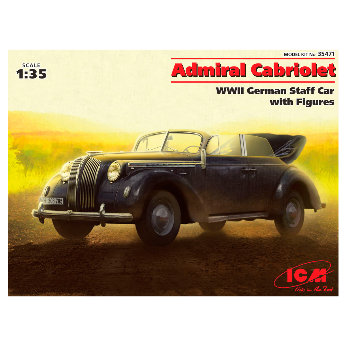 Admiral Cabriolet, WWII German Staff Car with Figures 1/35