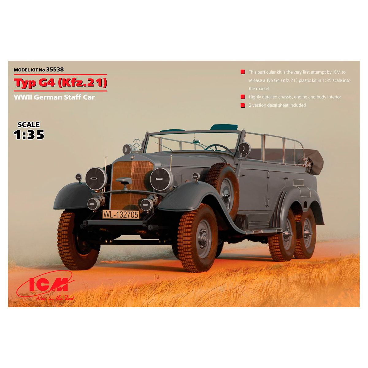 Typ G4 (Kfz.21), WWII German Staff Car 1/35