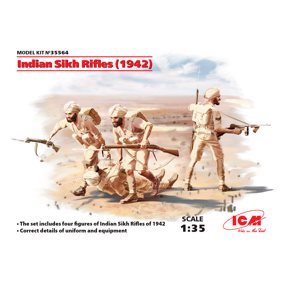 Indian Sikh Rifles (1942) (4 figures) 1/35