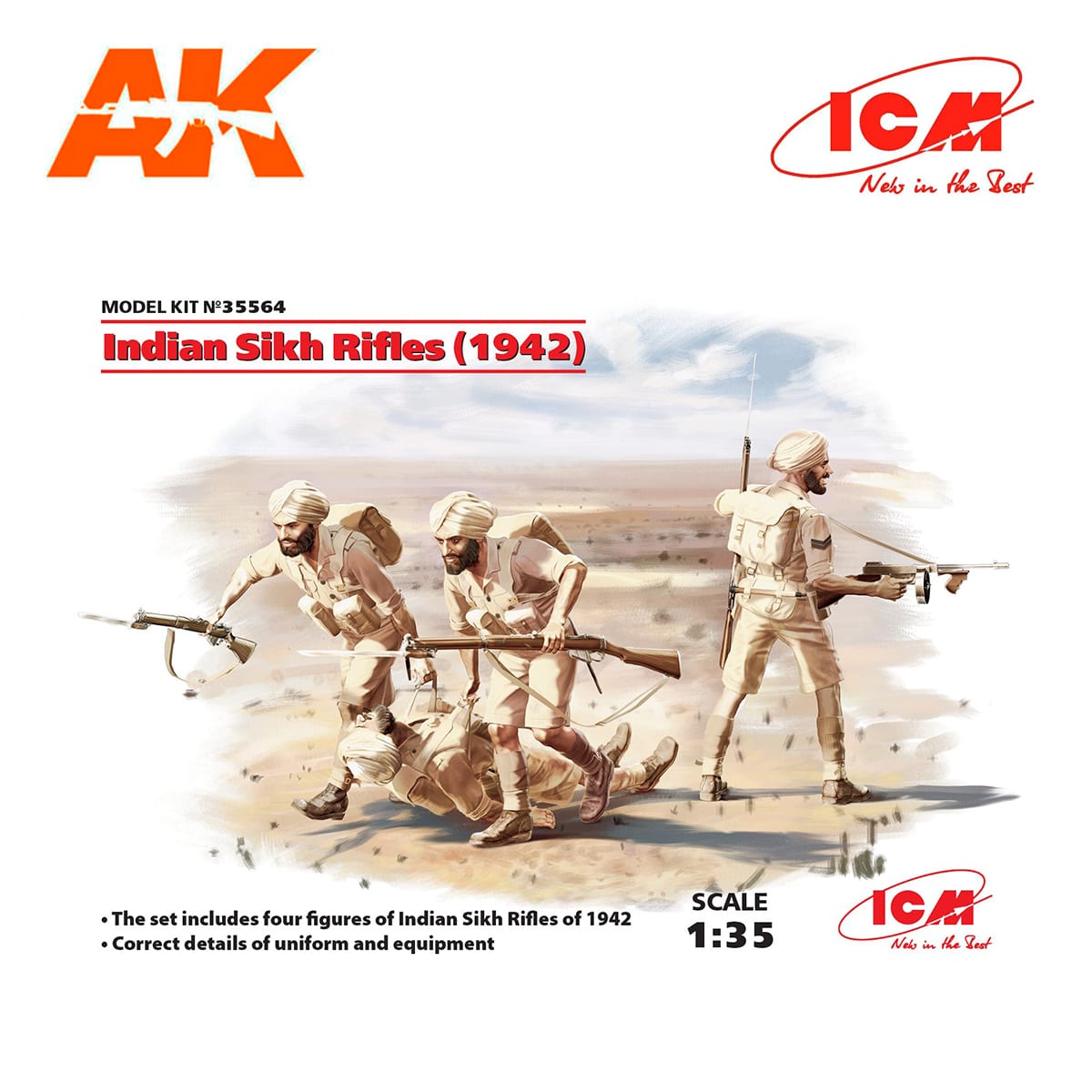 Indian Sikh Rifles (1942) (4 figures) 1/35