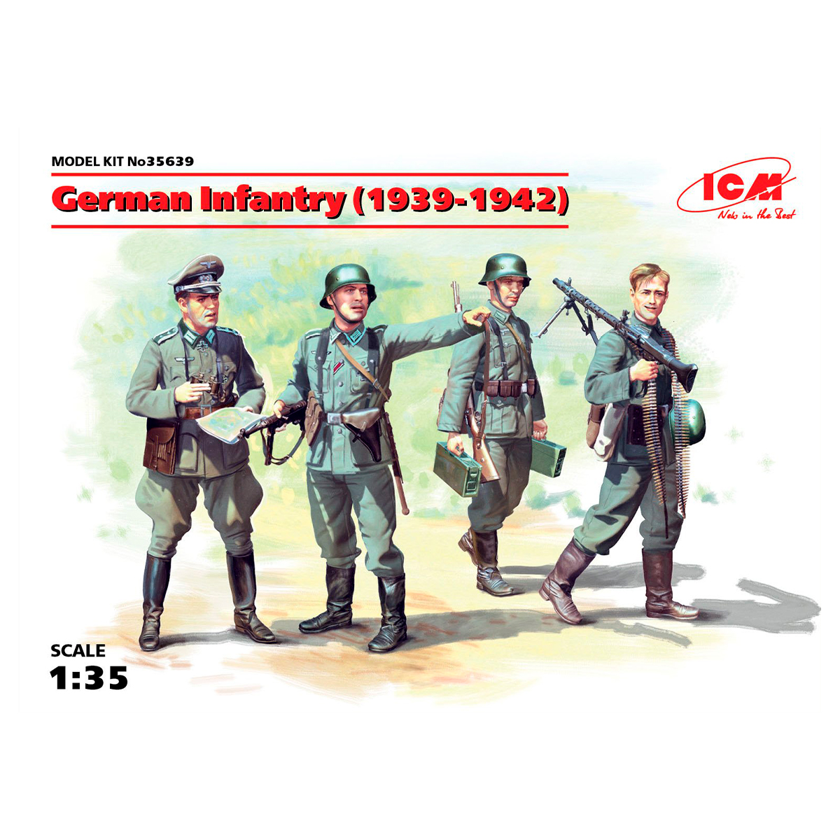 German Infantry (1939-1942) (4 figures) (100% new molds) 1/35