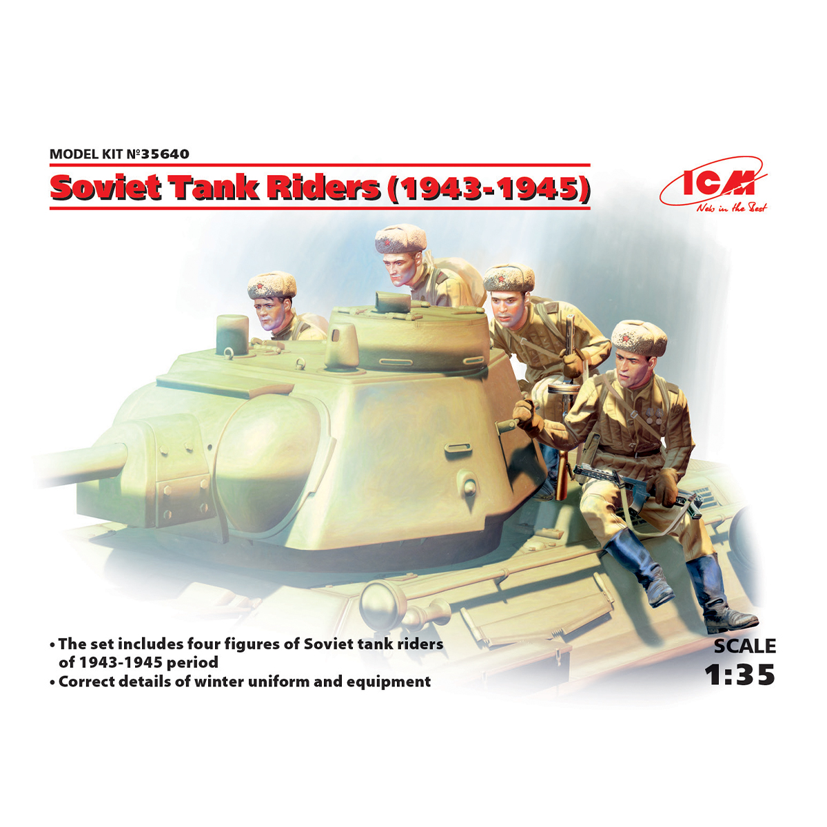 Soviet Tank Riders (1943-1945) (4 figures) (100% new molds) 1/35