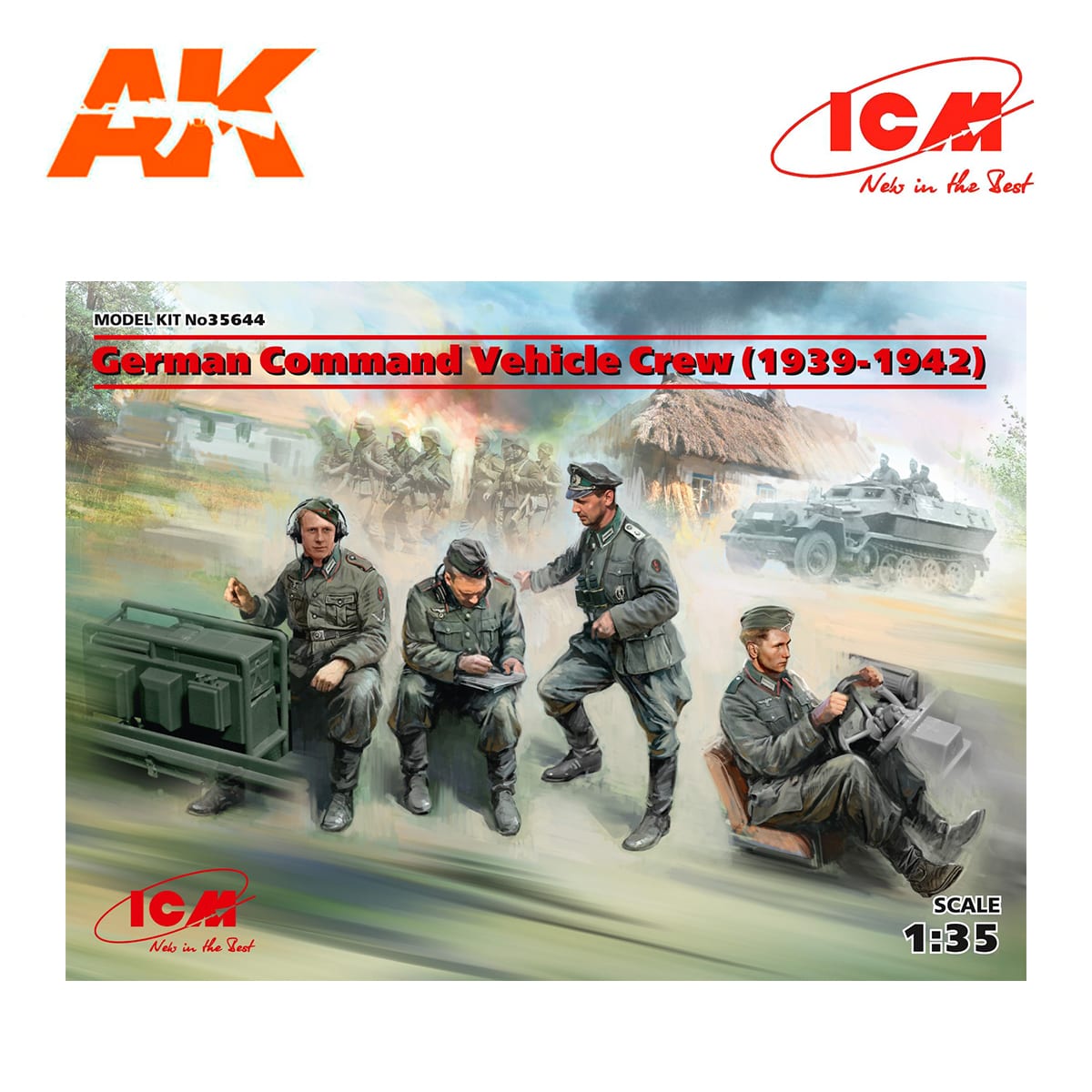 German Command Vehicle Crew (1939-1942) (4 figures) 1/35