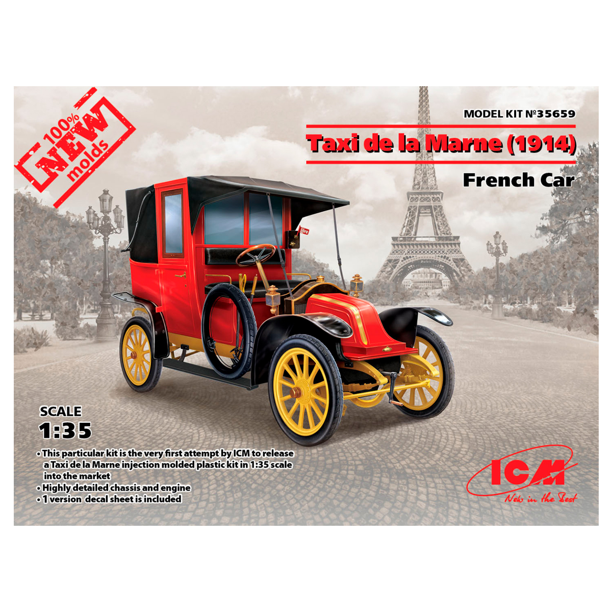 Taxi de la Marne (1914), French Car (100% new molds) 1/35
