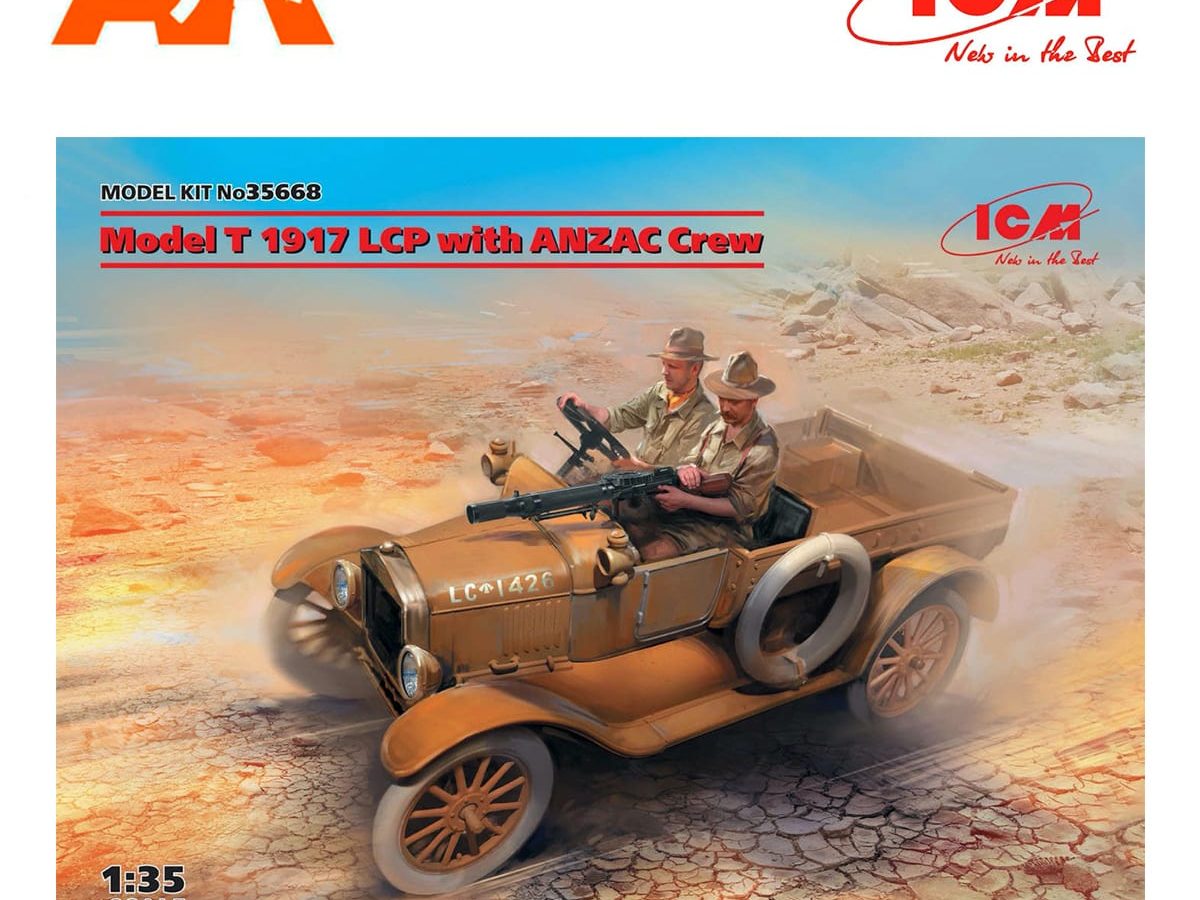Model T 1917 LCP with ANZAC Crew 2 figures Plastic model kit ICM 35668-1/35 