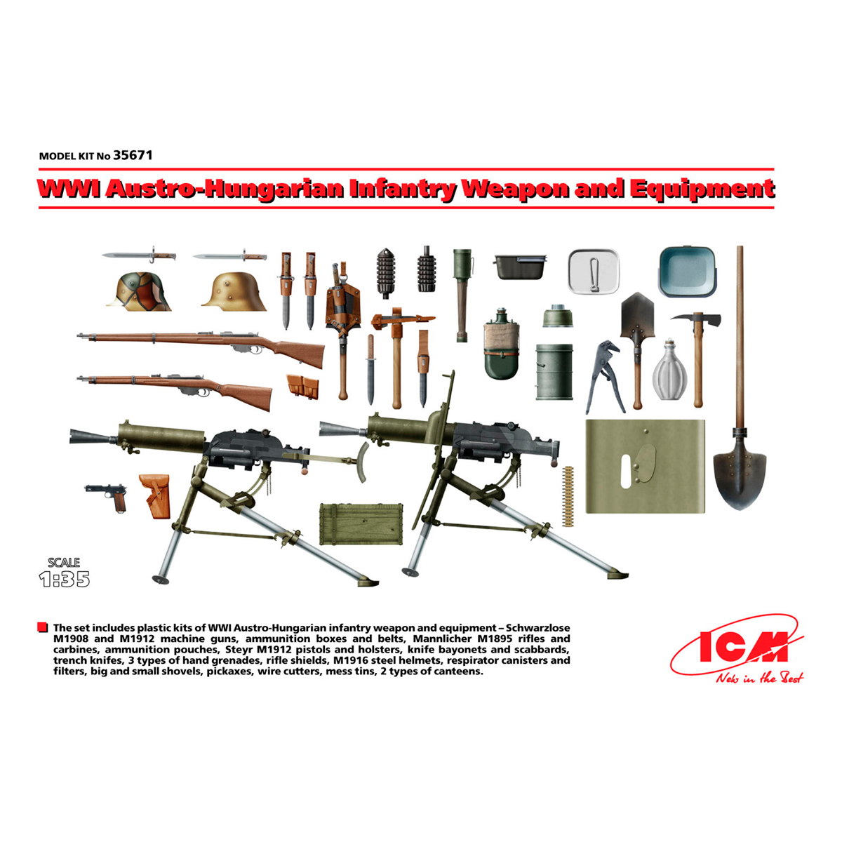 WWI Austro-Hungarian Infantry Weapon and Equipment 1/35