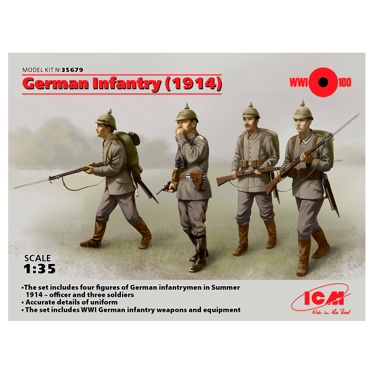 German Infantry (1914), (4 figures) 1/35