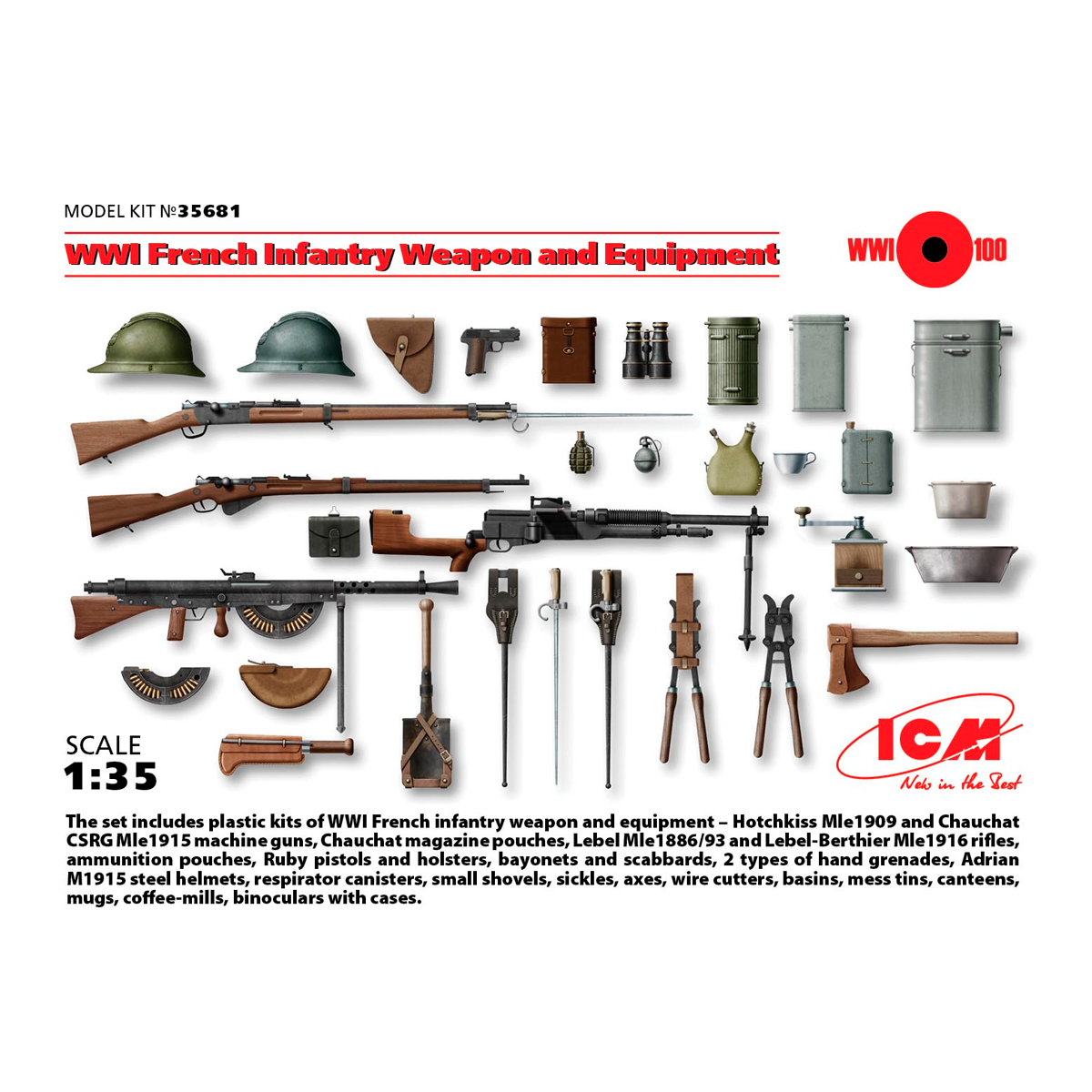 WWI French Infantry Weapon and Equipment 1/35
