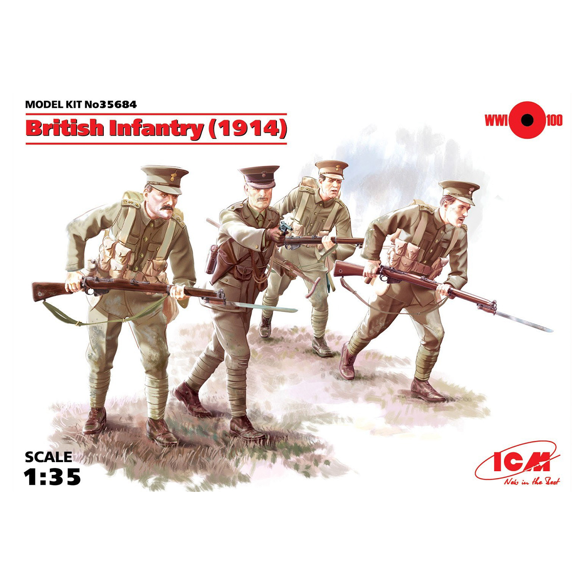 British Infantry (1914), (4 figures) 1/35