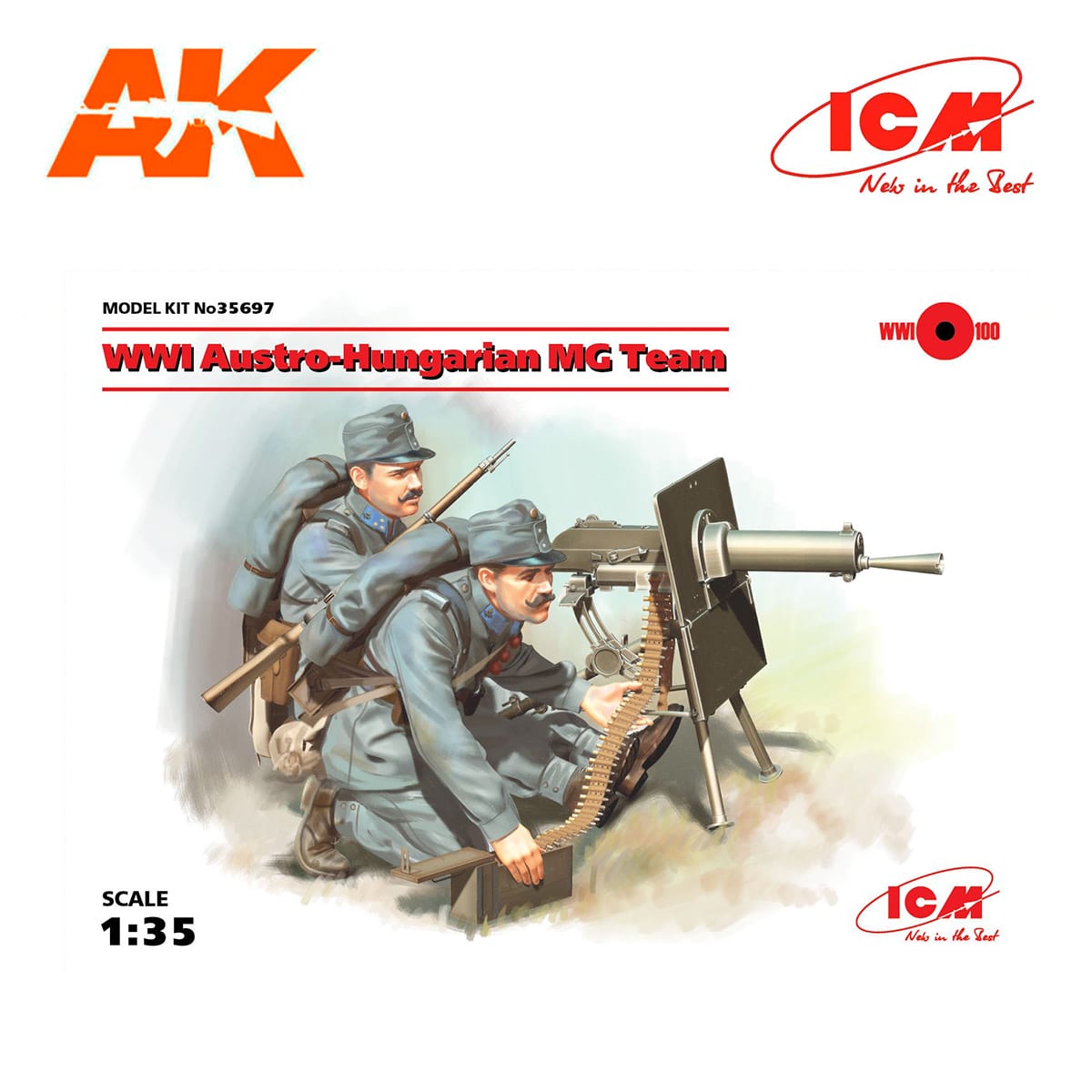 WWI Austro-Hungarian MG Team (2 figures) (100% new molds) 1/35